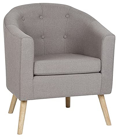 SHISHI Butaca de Salón Pequeño, Sillón Relax Moderno con Tapizado, Sillón Individual, Sofá Chester 1 Plaza para Salón, Dormitorio, Oficina o Sala de Espera, 64×50×70 cm (Gris Claro)