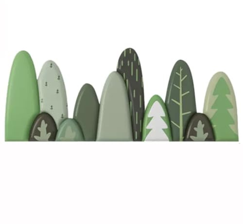 Anti-Collision Wall Stickers PU Wall Padding Self- Adhesive 3D Wall Panels Wall Cushion Padding for Kids Room Green Trees Pattern Sticker(B-200X80CM)