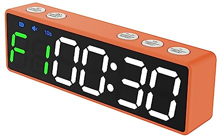 HUIOP Uppladdningsbar nedräkningstimer, minitimer, stoppur, bärbar klocka med magnetisk rygg, för hemfitnessträning, bärbar gymnastik timer