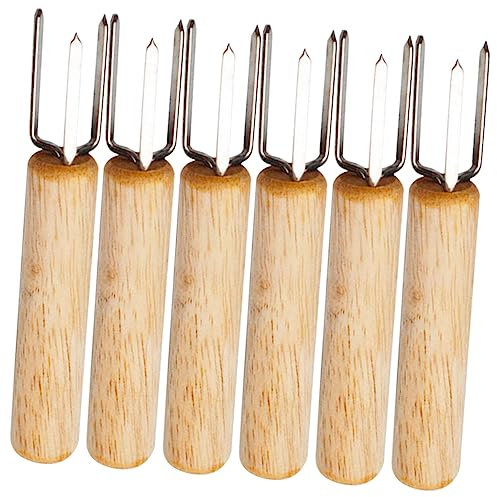 Cabilock Brochettes De Maïs Multifonction En Acier Inoxydable Et Bois, Fourchettes à Barbecue Pratiques Compactes, Porte-maïs Réutilisables Pour Pique- Et Camping, Lot De 6 Pièces
