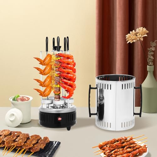 Griglia elettrica verticale per shish kebab con 5 spiedini per shish kebab, 1000 W, per la casa, per grigliate all'aperto, picnic