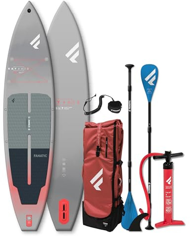 FANATIC Ray Air SLT 12,6 Sup 2025 Grey/Red INKL. Pure Adjustable 3-Piece Paddel