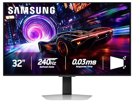 Samsung 32” Odyssey QD-OLED G8 (G81SF), 4K, 240Hz, Gaming Monitor, 0.03ms Response Time, DisplayHDR True Black 400, AMD FreeSync™ Premium Pro, G-Sync Compatibile, 3 Yr Warranty, LS32FG810SNXZA, 2025