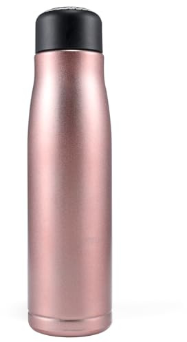 Insulated Stainless Steel Water Bottle, Metal Water Bottle Double Wall Vacuum Insulated Flask for Hot & Cold Beverages, 8hrs Hot & 20hrs Cold Drinks for Sport and Travel, 500ml, Rose Gold