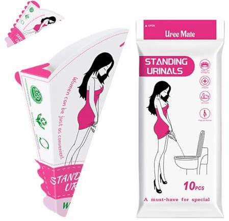 20 Pezzi Urinella per Donne, Pieghevole Imbuto per Donna, in Piedi Donna, Imbuto Urinario Femminile, Orinatoio Portatile per Donne Viaggi e Campeggio, Escursioni, Attività All'aperto