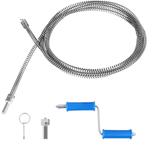 LALAGO Desatascador Tuberias, ø10mm x 3m Desatascador Fregadero, con adaptadores manuales, Alambre Desatascador Tuberias Profesional, Desatascador WC, Cable Desatascador Tuberias