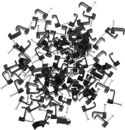 HONITANO 100 Pezzi Ganci J Neri per Fissaggio Supporti per Elettricità e Idraulica Economica Fili da Te e Professionisti