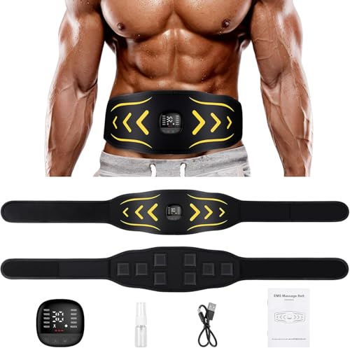EMS Bauchmuskeltrainer, 10 Modi & 30 Intensitäten, USB Wiederaufladbarer