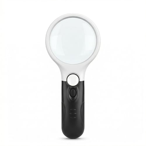 1 Pièce Loupe, Grossissement 3X/45X, avec Lumières LED, pour Lecture Personnes Âgées Et Enfants, Numismates, Bijoutiers, Noir Et Blanc