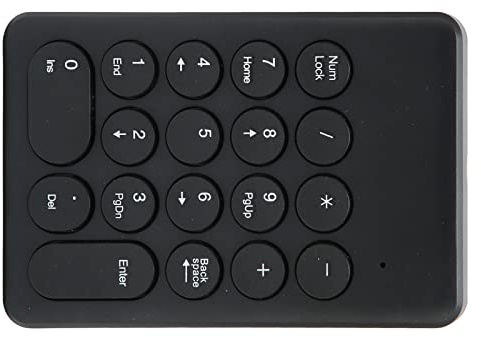 Omquot Ergonomiskt trådlöst numeriskt tangentbord, numeriskt tangentbord med 18 tangenter, perfekt för kalkyleringsarbetare, ABS-material (svart)