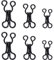 50 Set Sewing Hooks and Eyes Closure for Bra and Clothing, 3 Sizes (Black)