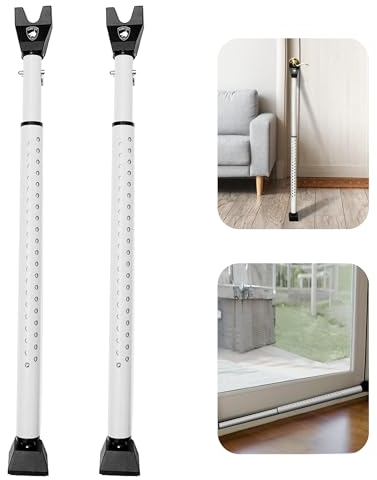 Sliding Door Security Bar, Door Jammer 2-in-1 Adjustable, Door Stoppers Security – 40 Different Adjustments, by Guard Dog Security
