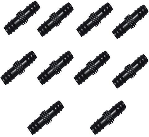 Schlauchverbinder aus Kunststoff, 15 mm, gerade, mit Widerhaken, Schwarz, 10 Stück