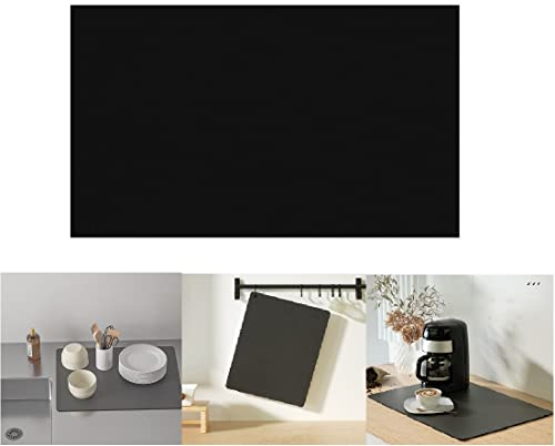 papasgix Silikon Matte Unter Kaffeemaschine, Espresso Kaffee Tampermatte, Anti-Rutsch Wasserabsorbierende Matte Küche Barista Schützt Arbeitsplatte Zubehör für Bar Café Küche (30x20cm, Schwarz)