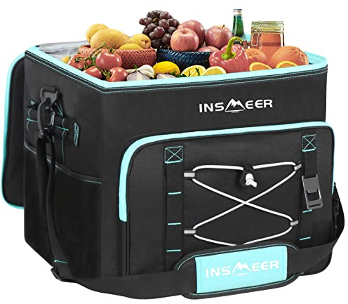 [Upgrade] INSMEER Large Cooler Bag 90 Cans/55L, Insulated Soft Sided Cooler with Shoulder Strap, Collapsible Coolers, Portable Leakproof Lunch Cooler for Camping/Beach/Food Delivery/Picnic