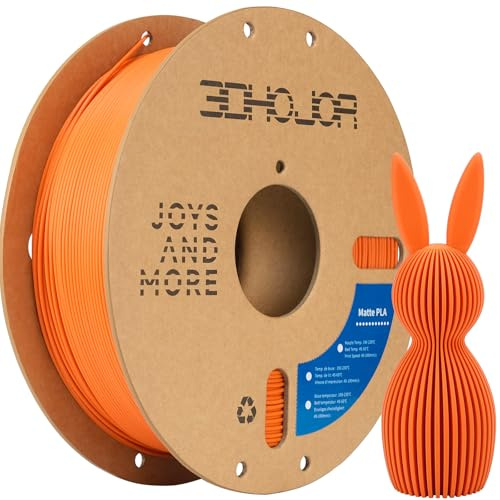 3DHoJor Matte PLA Filament 1.75mm, Upgrade Matte 3D Printer PLA Filament, 1kg Spool (2.2lbs) Cardboard Spool 3D Printing Filament for 3D Printers, Tangerine