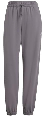 adidas Women's Essentials Small Logo French Terry Cuffed Pants, Grey strata/White, XL