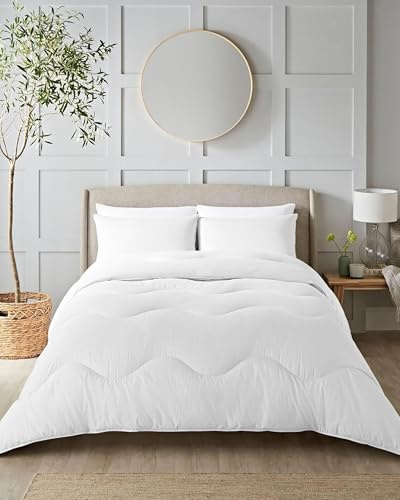 Night Lark Täckfritt täcke och örngottsset, Seersucker kollektion – täckfritt täcke king size 4,5 tillsammans med avancerad Smartfil Fibre, maskintvättbar, allergivänlig – polvit, king size-säng