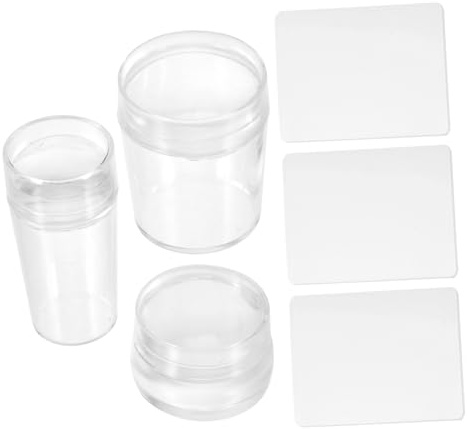 WEKADRIN 3sets Stampini per Unghie in Silicone di Kit di Strumenti per Manicure Stampini Riutilizzabili per Nail Art Raschietto Incluso per Decorare le Unghie Facilmente