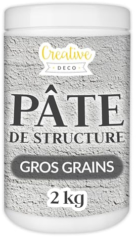 Creative Deco Modelling Paste Thick Coarse Paste | 2 kg | Grey Paste | Texture Paste Acrylic Paint Structural Paste Medium for Art Project, DIY, 3D Effect, Structure, Texture