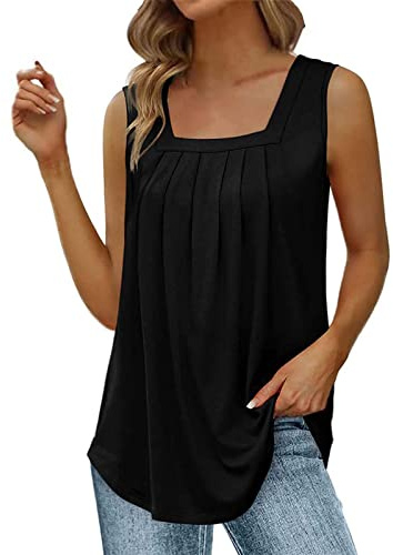Canotta Da Donna Taglie Forti Estive Basic Scollo a U Tank Top Elegante Casual Leggera Shirt Maglietta Senza Maniche Moda Curvy Tinta Unita Canotte Chic Canottiere Cotone Classica Estate Bluse Camicia
