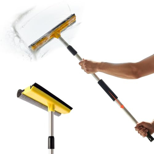 Avilia – Lavavetri Telescopico 24 cm per Vetri e Finestre con Asta Estensibile 79–120 cm, Tergivetro 2 in 1 con Spugna Assorbente, Facile da Usare, Ideale per Pulizia Senza Aloni