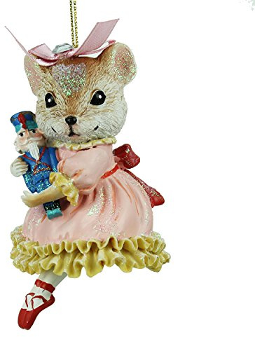 Gisela Graham Clara the Mouse Nutcracker Figurine – Multicoloured Resin Christmas Decoration, 11cm Collectible Ballet Character Ornament