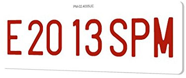 SPM Matricula Vehiculo Especial policarbonato 100% HOMOLOGADA (Tractor Larga)