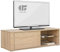 COMIFORT Mueble de TV - Mesa de Salón Moderno, Puerta con Sistema Click, Estante de Cristal Templado, Muy Resistente, Fabricado en Europa, Color Roble