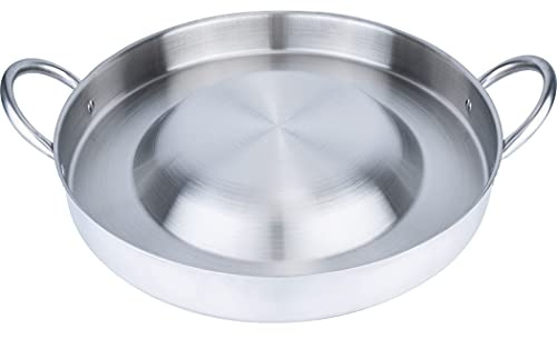 ARC, CM54 NSF Approval 21.25 Heavy Duty Stainless Steel Convex Comal Cazo Griddle Fryer Cookware, Mexican Style Wok, Great Comal para Tacos Tortillas Maker, Cooking Disco Camping (21.25'' X 2.12'')
