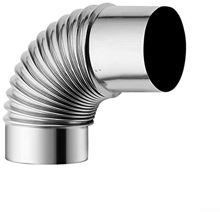 Tubo per stufa a gomito 90 gradi camino in acciaio canna fumaria per interni ed esterni stufe a legna Chimney Curve a 90 ° Multi gomito tubo camino - 80 mm/3.15 pollici