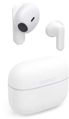 Hama TWS Bluetooth Kopfhörer kabellos Freedom Light II (Bluetooth 5.3 Wireless Earbuds, In-Ear Kopfhörer telefonieren, Mikrofon, Touch Control, Sprachsteuerung, 20h Spielzeit, Ladebox USB-C) weiß
