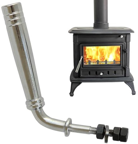 Veesper L-Shaped Fireplace Door Handles, Smooth Sturdy Replacement Handles for Wood Stove, Gas Fireplace & Metal Door | Heat-Resistant Grip