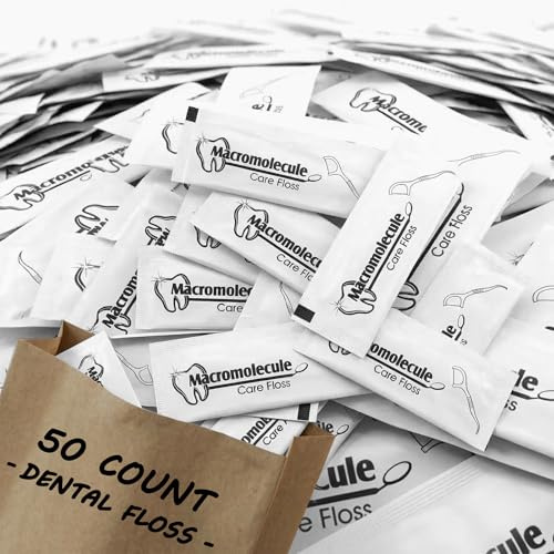 Lot de 50 fils dentaires jetables emballés individuellement, sans saveur, bâtons de fil dentaire de voyage hygiéniques pour les déplacements, faciles à emporter au quotidien