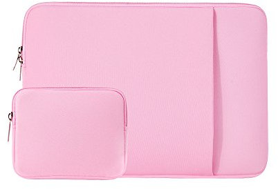 RAINYEAR 15 pollici Manicotto del computer portatile con tasca e accessori Pouch, Compatibile con il nuovo 15,4 MacBook Pro A1938 A1707 A1990, 15 pollici Notebook Computer Chromebook, Rosa