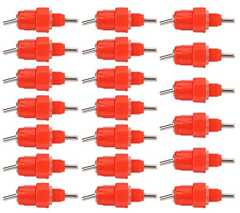 Abreuvoir Automatique pour Volaille, 20 Pièces, Tétine avec Système d'eau et Vis pour Poule, Canard, Élevage de Bétail
