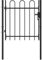 Festnight Fence Gate Single Door with Arched Top Garden Gate Barrier Edging Provide Privacy and Security Steel 1x1 m Black