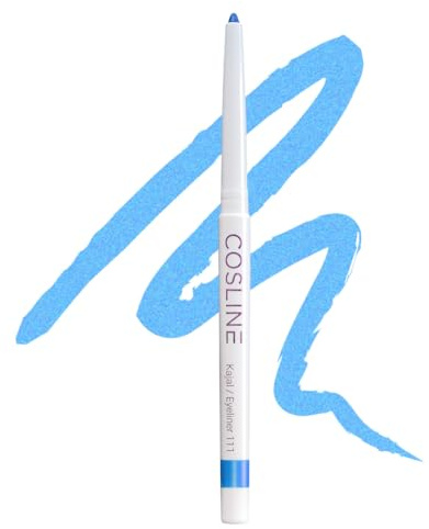 COSLINE Kajal Eyeliner Iceblue 111, Hellblau, Wasserfester Kajal, Verschmiert nicht, Hellblauer Lidstrich, Weiches Auftragen, Starke Pigmentierung, Vegan, Made in Germany
