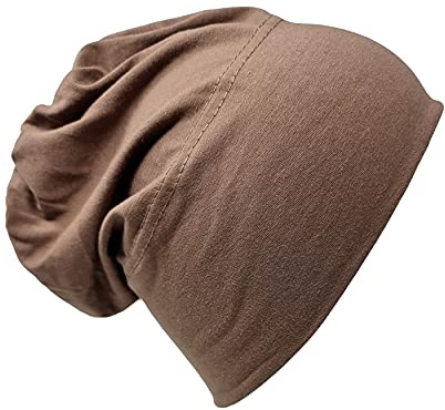 Haube, coton, bandana, hijab, couvre-chef, bonnet de nuit, sous-foulard, os, foulard, turban, extensible, béret, cancer, protection capillaire, soins aux patients, moka, taille unique