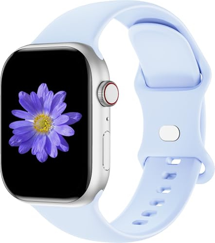 Cindgress Sportband kompatibla med 42 mm 44 mm 45 mm 41 mm 38 mm 40 mm Apple Watch-band för kvinnor och män, kompatibla med Apple Watch serie 6 band för kvinnor män serie SE 8 7 6 5 4 3 2 1-pack, 38mm/40mm/41mm S/M, Silikon, Ingen ädelsten