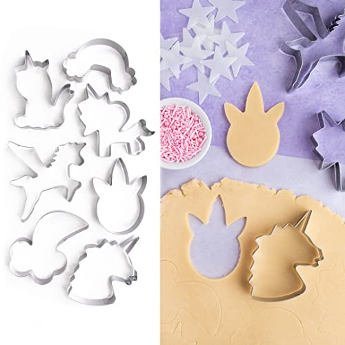 Cookie Cutter Kingdom - Lot de 7 emporte-pièces magiques, grand ensemble de 7 pièces – Forme d'emporte-pièces – Emporte-pièces pour décorations de fête (licorne)