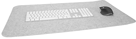 Rubberneck Schreibtischunterlage Filz - XXL Mousepad, Tischmatte, für Office und Gaming - anti-rutsch - hellgrau, 80x40 cm