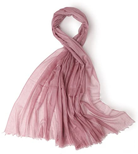 Prettystern Mujer 100% Cachemir Bufanda de Verano Anillo ligero Pashmina Bufanda para Vestido de Noche Hombro Chal XL Cashmere fino rosa antiguo