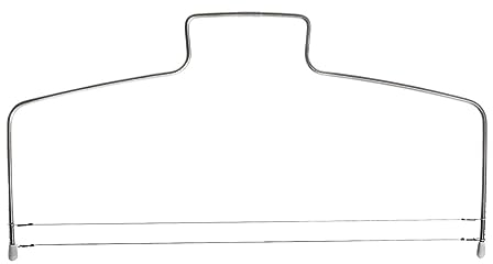 INTIRILIFE Cortador de pasteles de acero inoxidable - 31.8 x 14.5 cm - Cortador de pasteles con dos hilos dentados para una división uniforme de pasteles y tartas