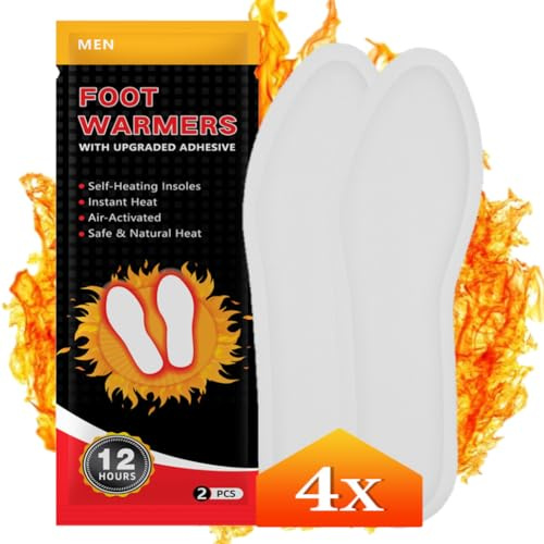 Flintronic Insole Foot Warmers - Adhesive, Heated for 12 Hours of Warmth, Air Activated for Shoes and Outdoor Activities