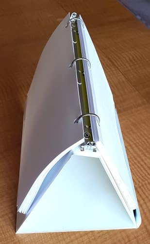 Easel Ring Binders - Flip Over The top Style Platform Construction. (White, 11 X 8 1/2 Sheet Size Bound on 11 Side)