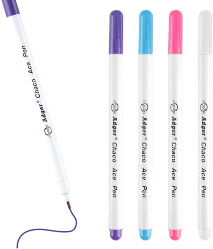 SYCSYH Wasserlöslicher Markierstifte Textilmarker Nähen-Set 4 Farben Wasserlöslich & Selbstlöschend Präzise Schneiderkreide Für Nähen Quilten & Lederarbeiten Hochwertige Stoffmarkierstifte