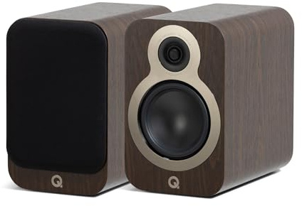 Q ACOUSTICS 3030c Pair of Bookshelf Speakers - Two-way Reflex Enclosure, 5.5 Bass Driver, 2.3 cm Tweeter - Stereo Speakers/Passive Speakers for Home Theatre Sound System (Claro Walnut)