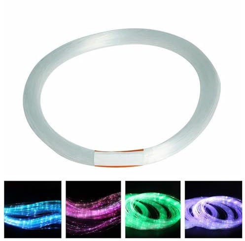 JKUHA Câble à fibre optique à point d'éclair scintillant en plastique PMMA de 3 m x 0,75 mm/1 mm, 100 brins lumineux for plafond ciel étoilé LED, fouet de danse à fibre optique(1.0mm)
