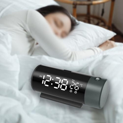Vilgftyiet Digitaler Projektionswecker, geeignet für jedes Schlafzimmer oder Wohnraum